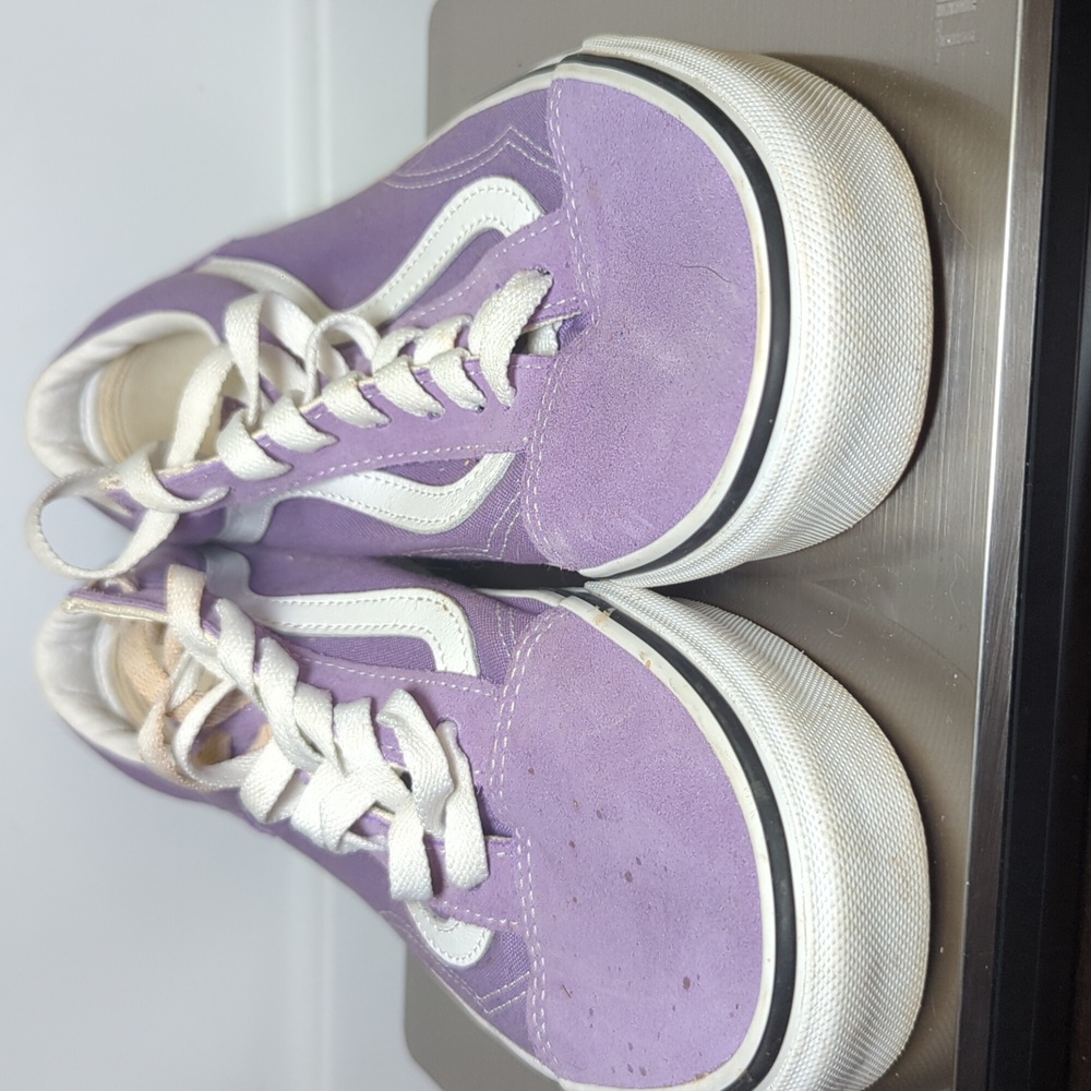 Vans Old Skool Low-Top Sneakers Purple + White Men's Size 9 Women's Size 10.5 - Picture 7 of 9